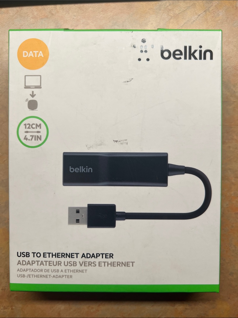 NEW Belkin USB to Ethernet Adapter 100bmps Data Speed Laptop/Broadband Modem